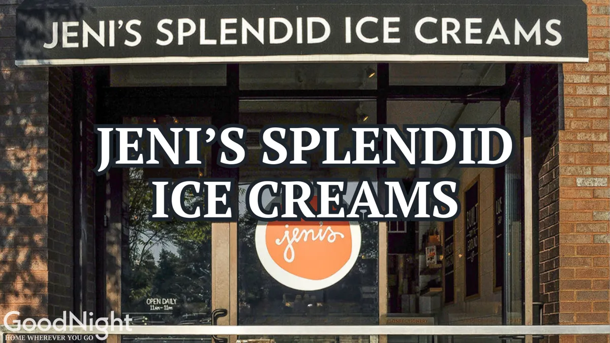This image captures the cheerful storefront of Jeni’s Splendid Ice Creams, featuring a glass entrance and vibrant window display. The sunny exterior and inviting design emphasize the shop’s approachable atmosphere, perfect for sweet treats and social gatherings.